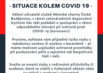 Situace kolem koronaviru v Městské charitě 