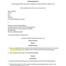 Darovací smlouva FO