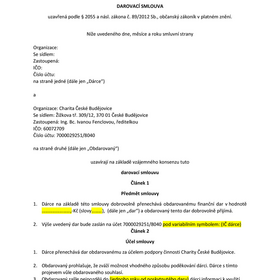 Darovací smlouva PO